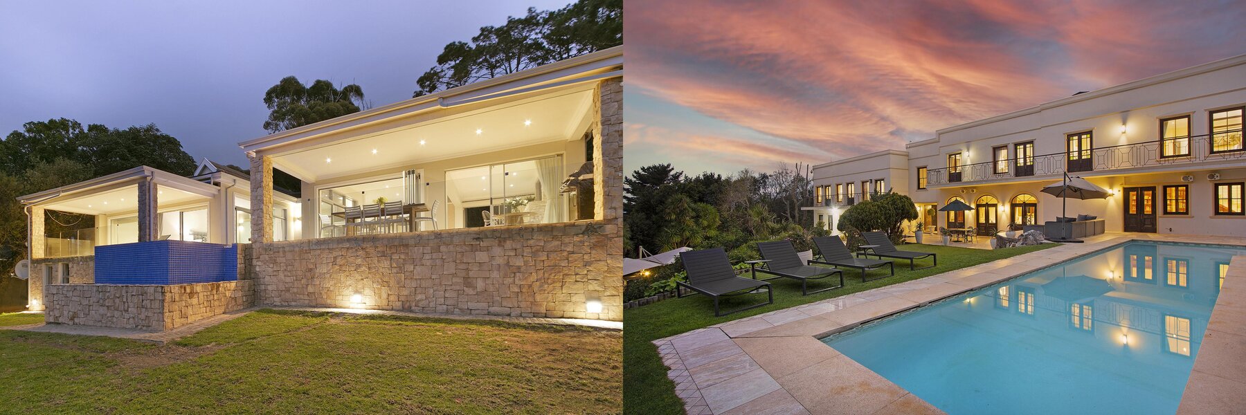 Two-Villa Estate exterior and pool