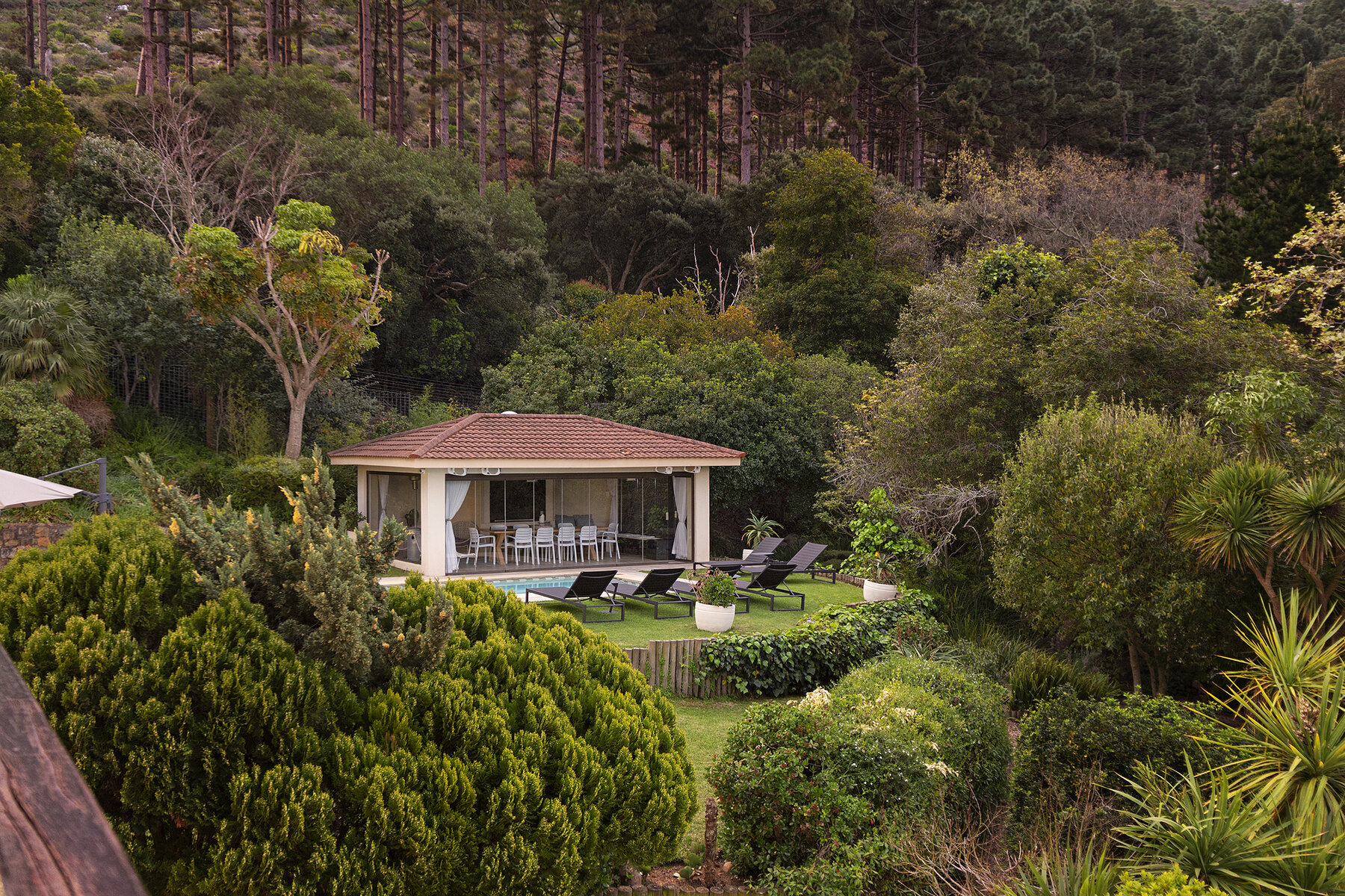 Lyonesse Estate garden pavilion among the trees